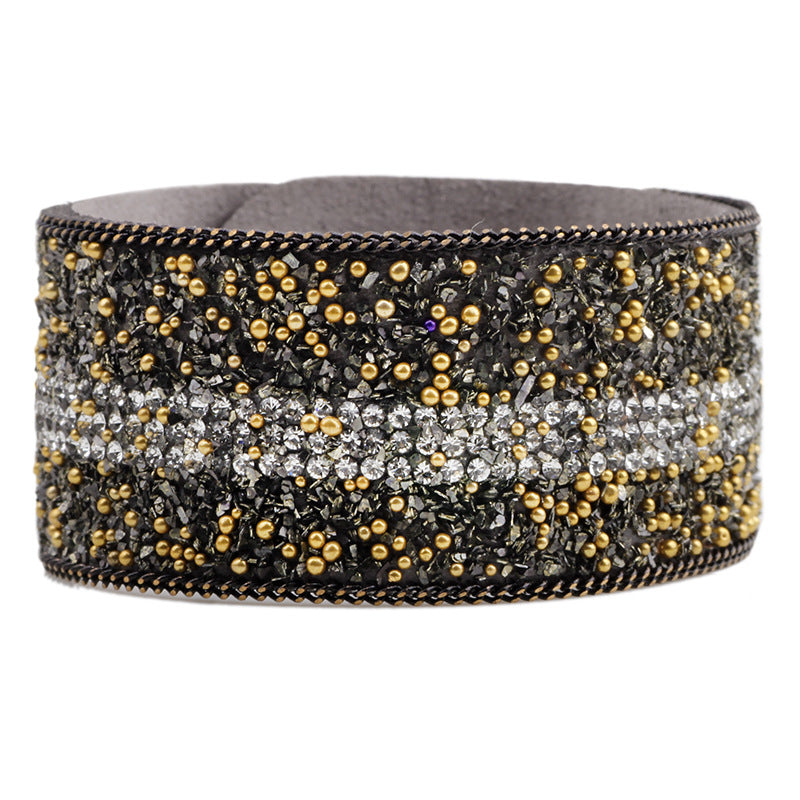 Spiritual Charm Microfiber Diamond - Inlaid Gravel Bracelet | Stylish Runway Agile Wrist Accessory