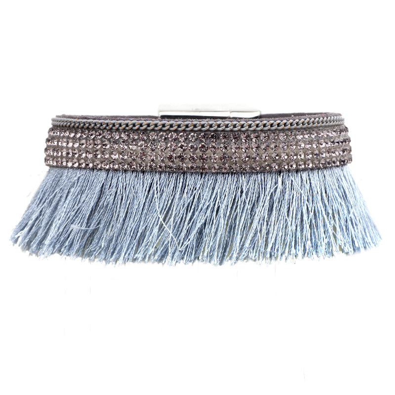 Spiritual Rhythm Diamond - Inlaid Tassel Bracelet | Must - have for Street - style Outings | Magnetic - buckle Creative Jewelry