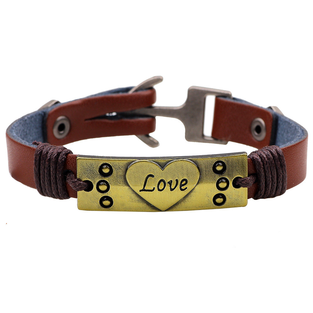 Spiritual Connection Guardian Alloy Leather DIY Braided Bracelet | Token of Love for Couples and Besties