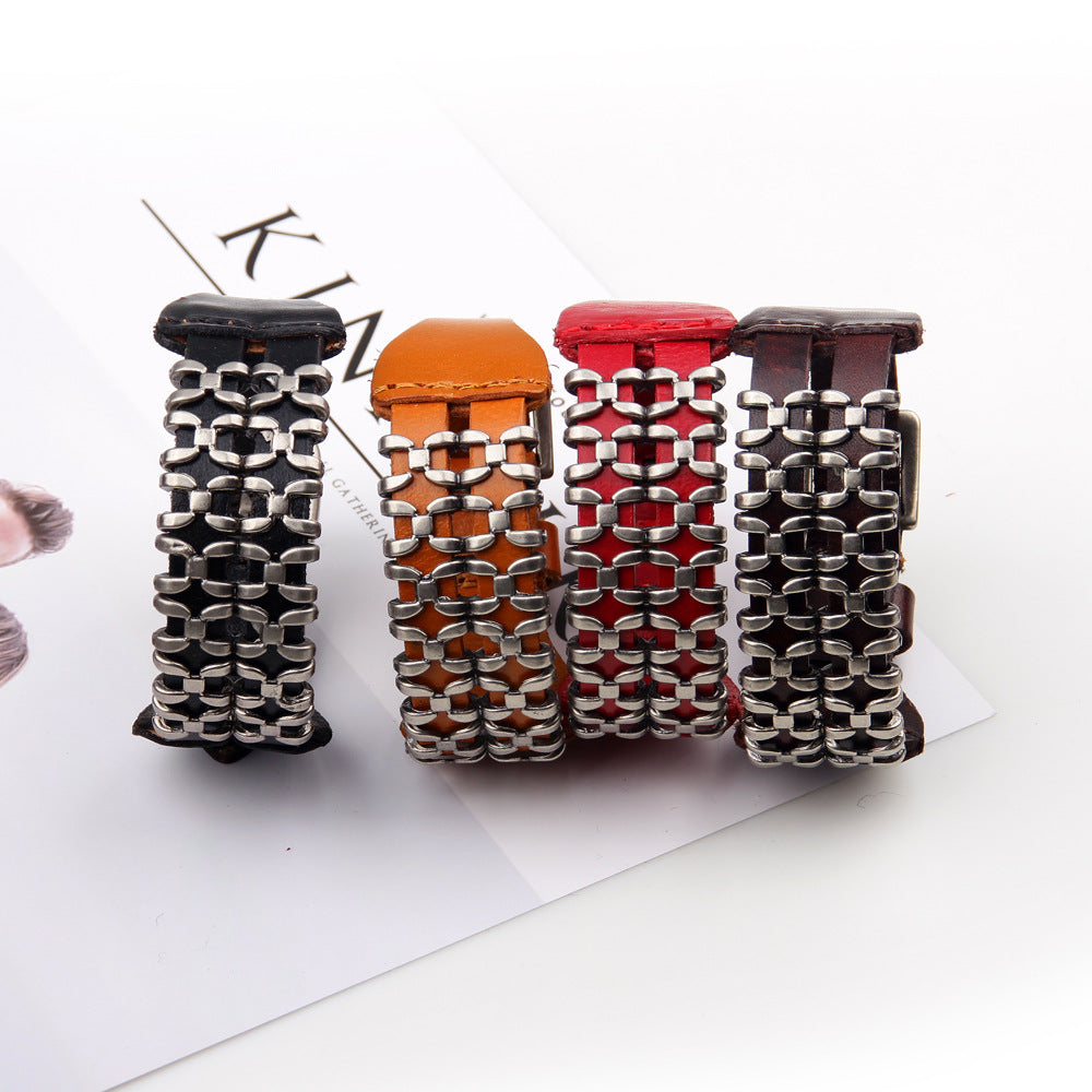 Spiritual Guardian · Titanium Steel Inlaid Leather Bracelet | Energy Blessing | Fashionable and Versatile