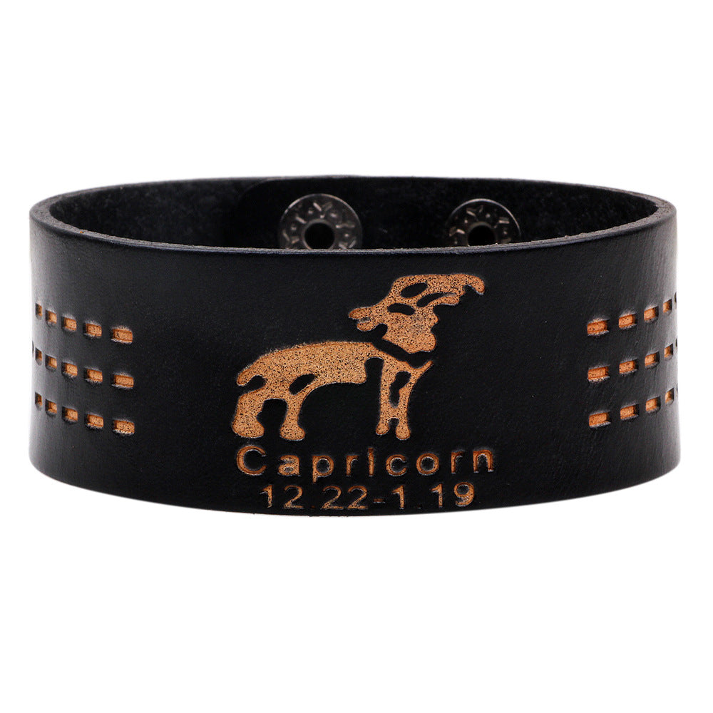 Zodiac Galaxy Energy PU Leather Bracelet | Couple's Style | Korean Fashion Amulet