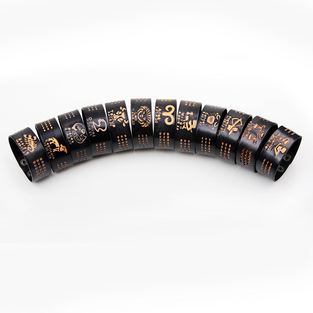 Zodiac Galaxy Energy PU-Lederarmband | Paar-Stil | Koreanisches Mode-Amulett 