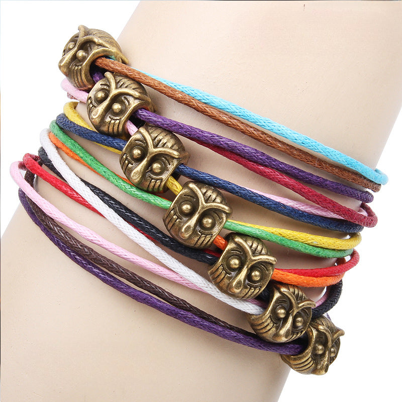 Eule Harajuku Schmuckarmband | Amulett | Energiewächter | Handgewebt Vielseitig