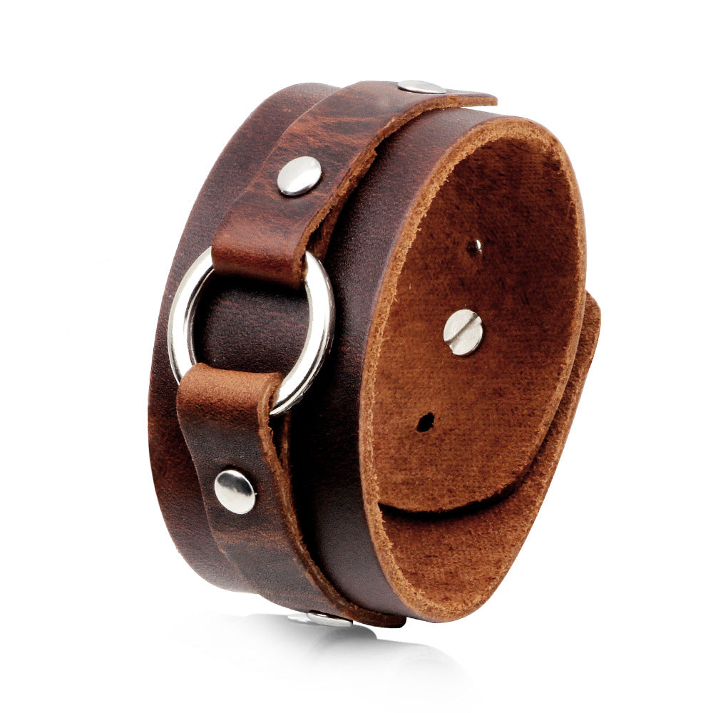 Totem-Armband aus breitem Leder im Punk-Stil | Für Individualität | Coolness-Boost