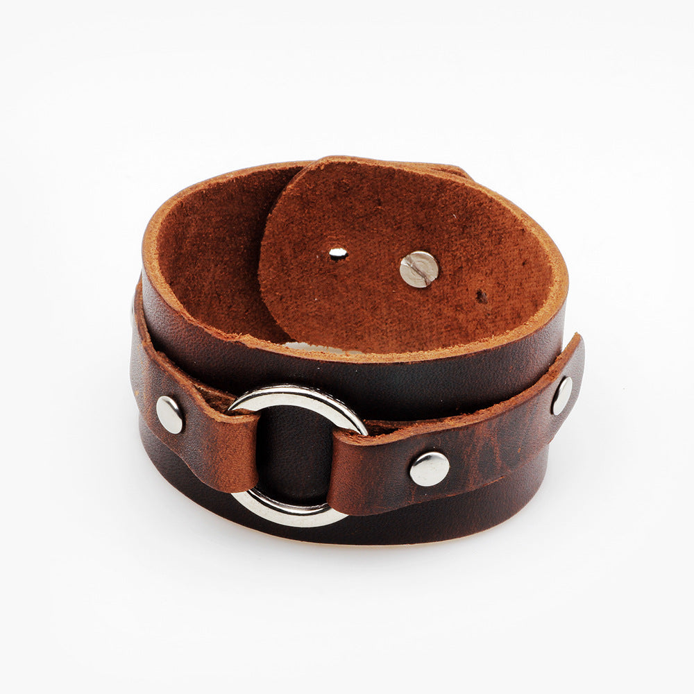 Totem-Armband aus breitem Leder im Punk-Stil | Für Individualität | Coolness-Boost
