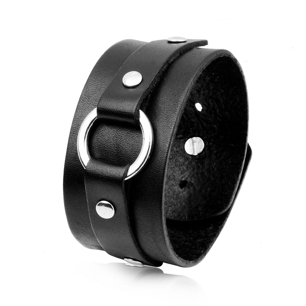 Totem-Armband aus breitem Leder im Punk-Stil | Für Individualität | Coolness-Boost