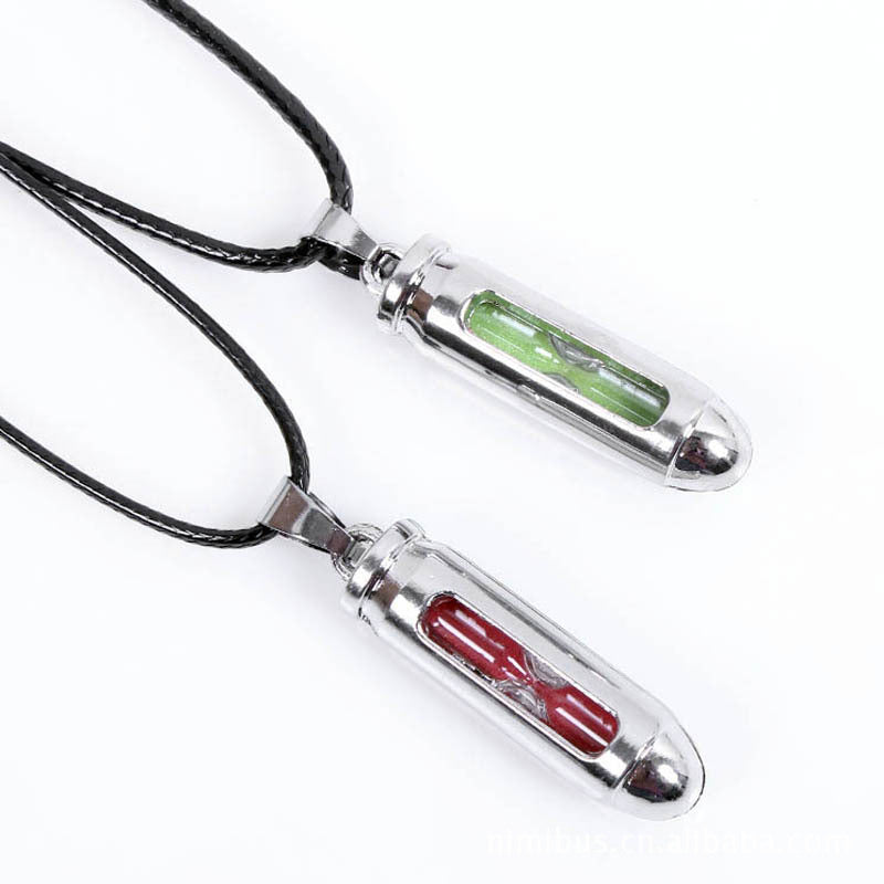 The Wheel of Fortune Hourglass Leather Couple Pendant Necklace | Spiritual Enlightenment | Unique Style