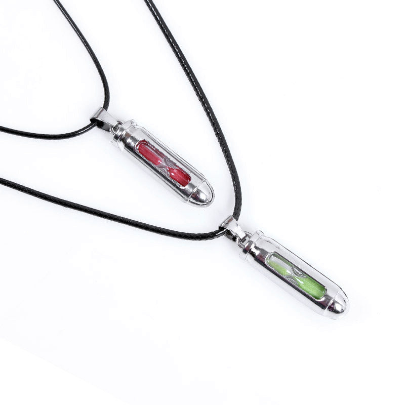 The Wheel of Fortune Hourglass Leather Couple Pendant Necklace | Spiritual Enlightenment | Unique Style