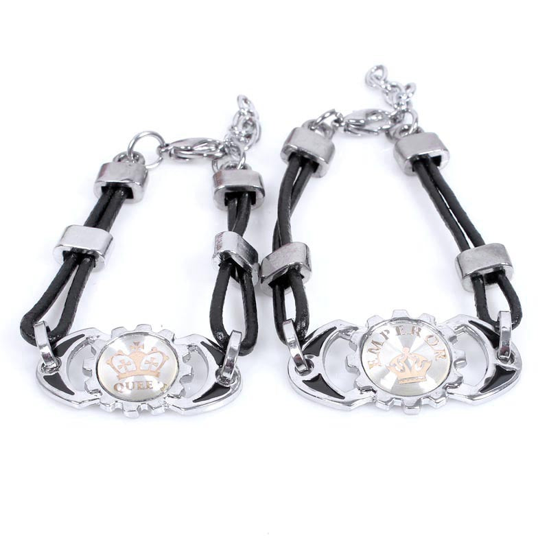 King and Queen Titanium Steel Couple Bracelet | Valentine's Day Gifts | Energy Guardian | Love Symbols