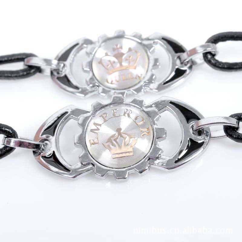 King and Queen Titanium Steel Couple Bracelet | Valentine's Day Gifts | Energy Guardian | Love Symbols