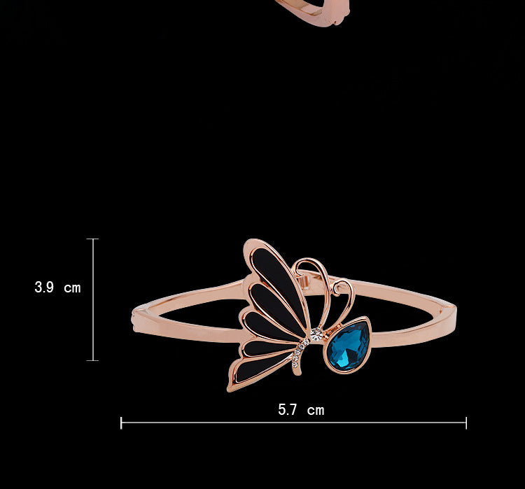 Spiritual Metamorphosis Symbol 925 Silver Butterfly Bracelet Simple Daily Accessory