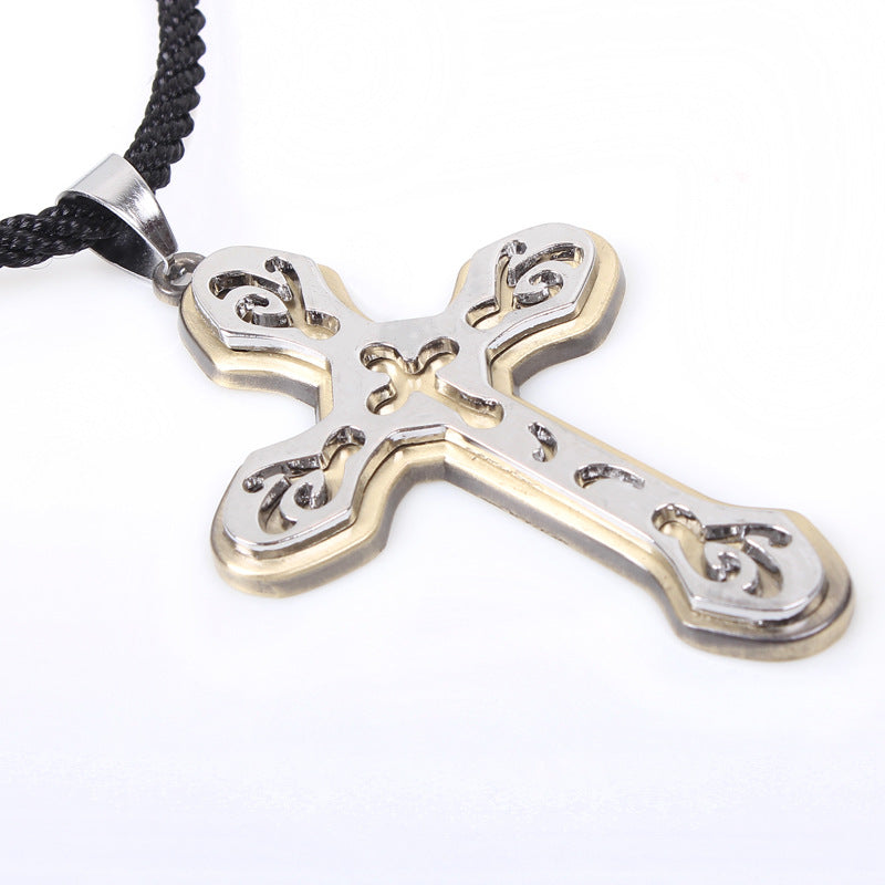 Vintage Cross Pendant | Energy Body Protection | Metal Necklace