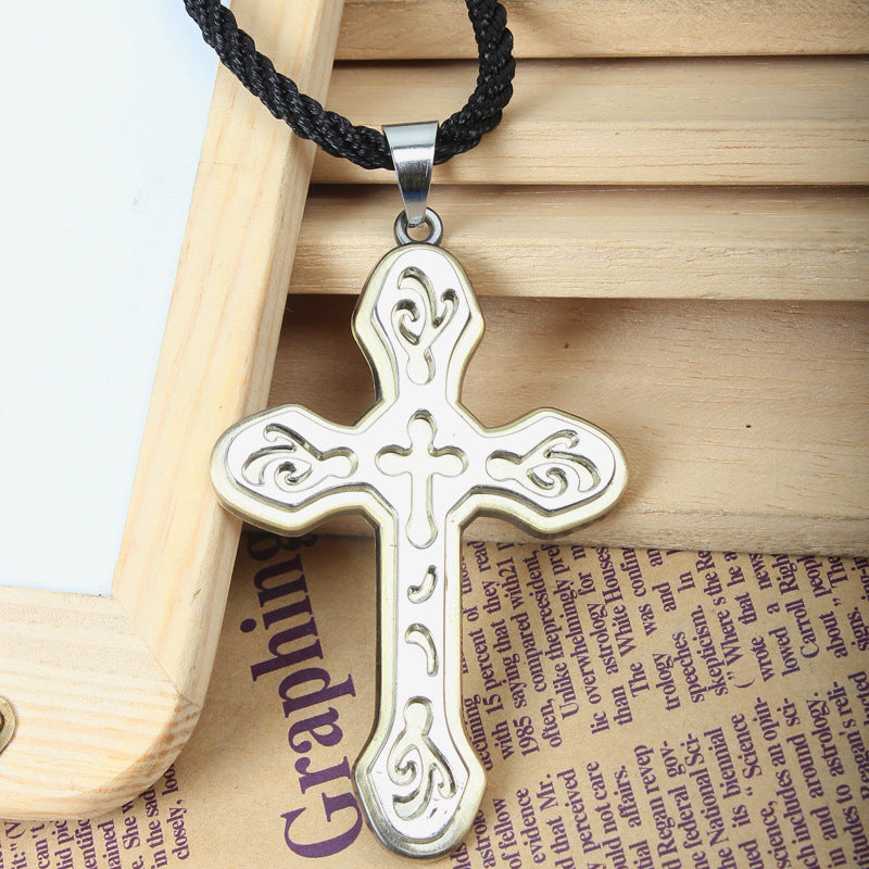 Vintage Cross Pendant | Energy Body Protection | Metal Necklace