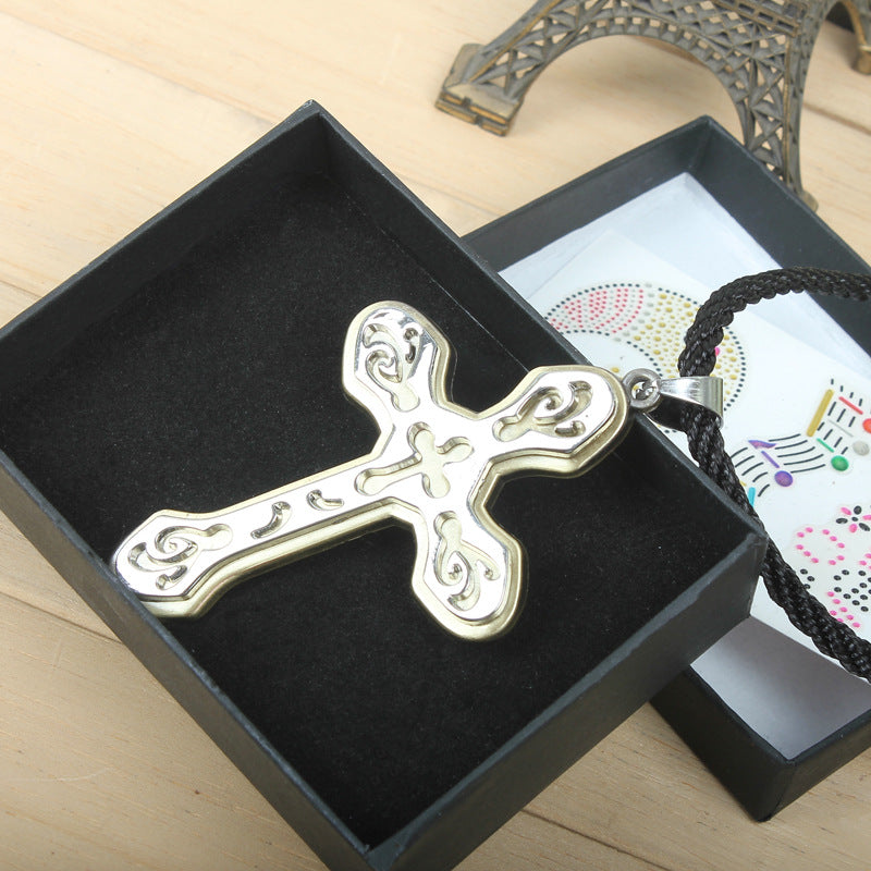 Vintage Cross Pendant | Energy Body Protection | Metal Necklace