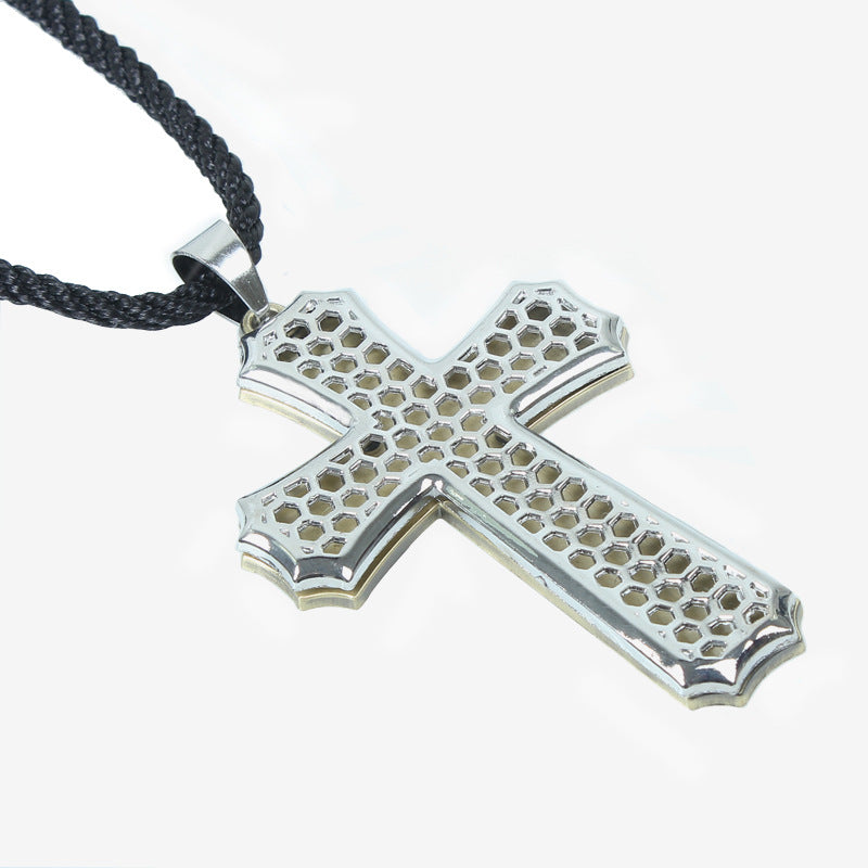 Hollow Large Cross Titanium Steel Pendant | Love Guardian | Healing Gifts | Valentine's Day Gifts