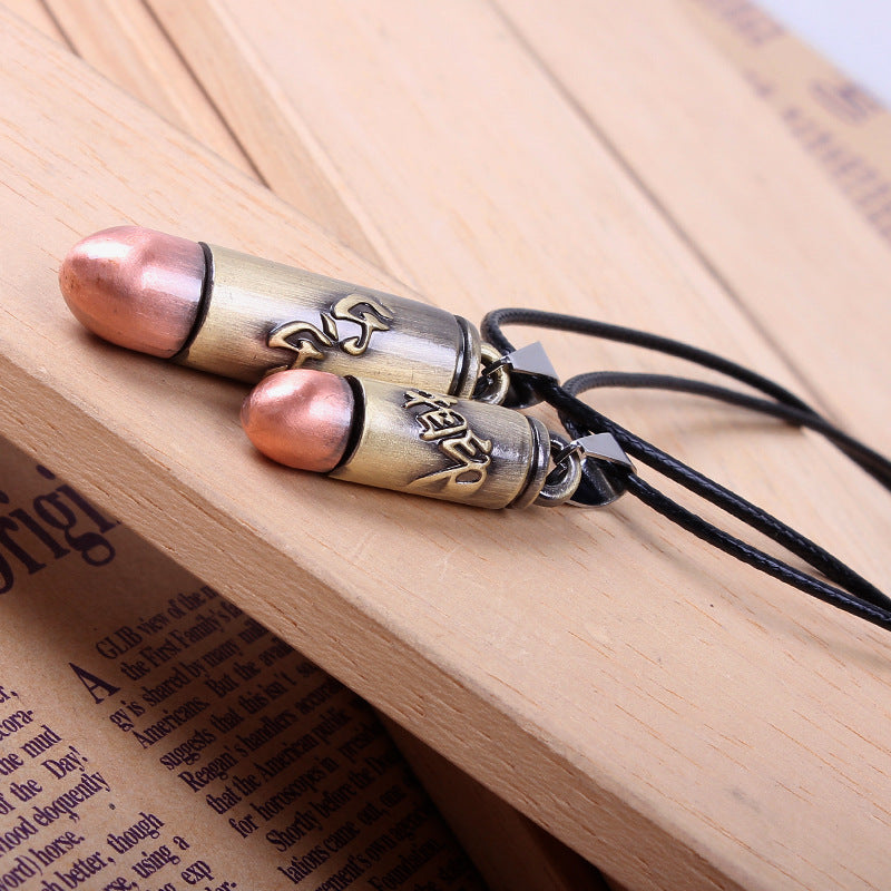 Spiritual Connection Chinese - Character Couples' Guardian Pendant Simple Necklace | Commemorative Sweater Chain for Besties' Friendship