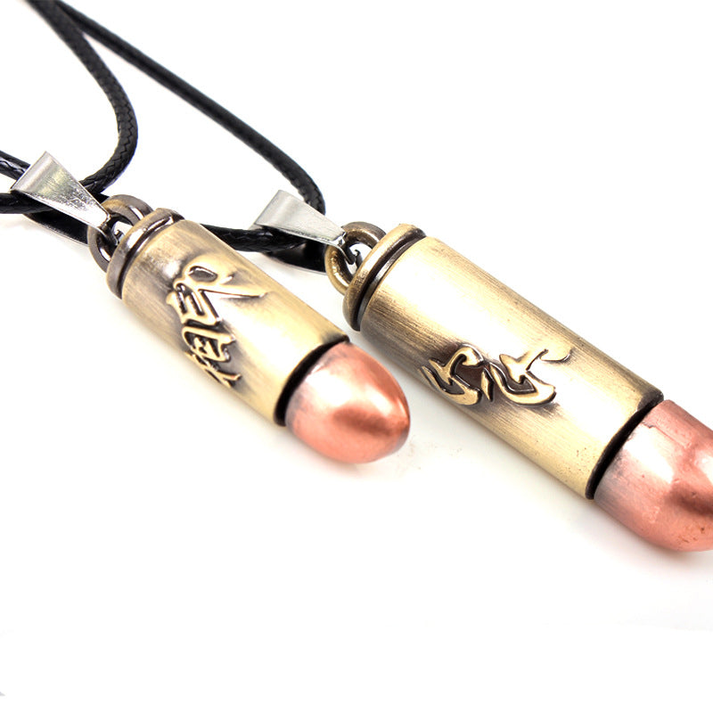 Spiritual Connection Chinese - Character Couples' Guardian Pendant Simple Necklace | Commemorative Sweater Chain for Besties' Friendship