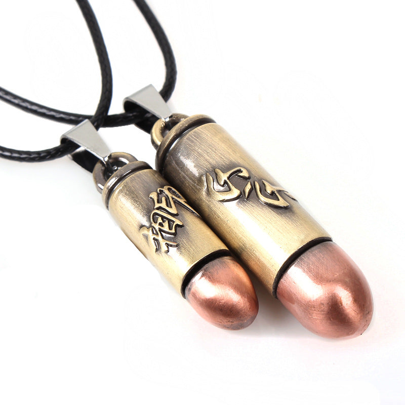 Spiritual Connection Chinese - Character Couples' Guardian Pendant Simple Necklace | Commemorative Sweater Chain for Besties' Friendship