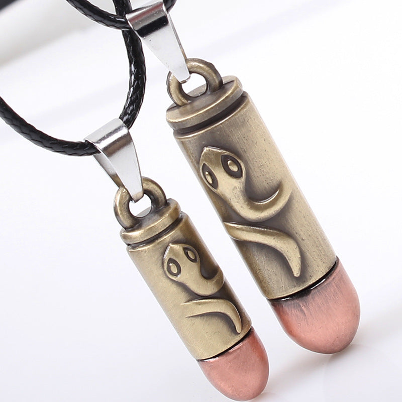 Serpent Totem Metal Snake - skin Patterned Couple Pendant Necklaces | Guard and Accompany | A Pair Set