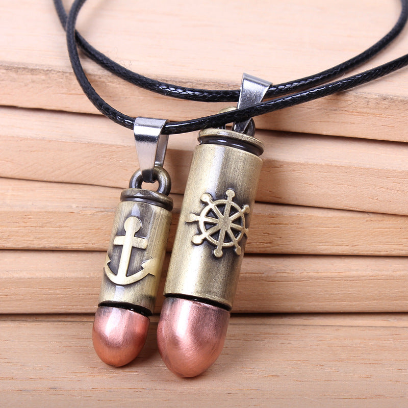 Navigation - guiding Totem Silver Couples' Rudder and Anchor Necklace | Emotional Bond Guardianship