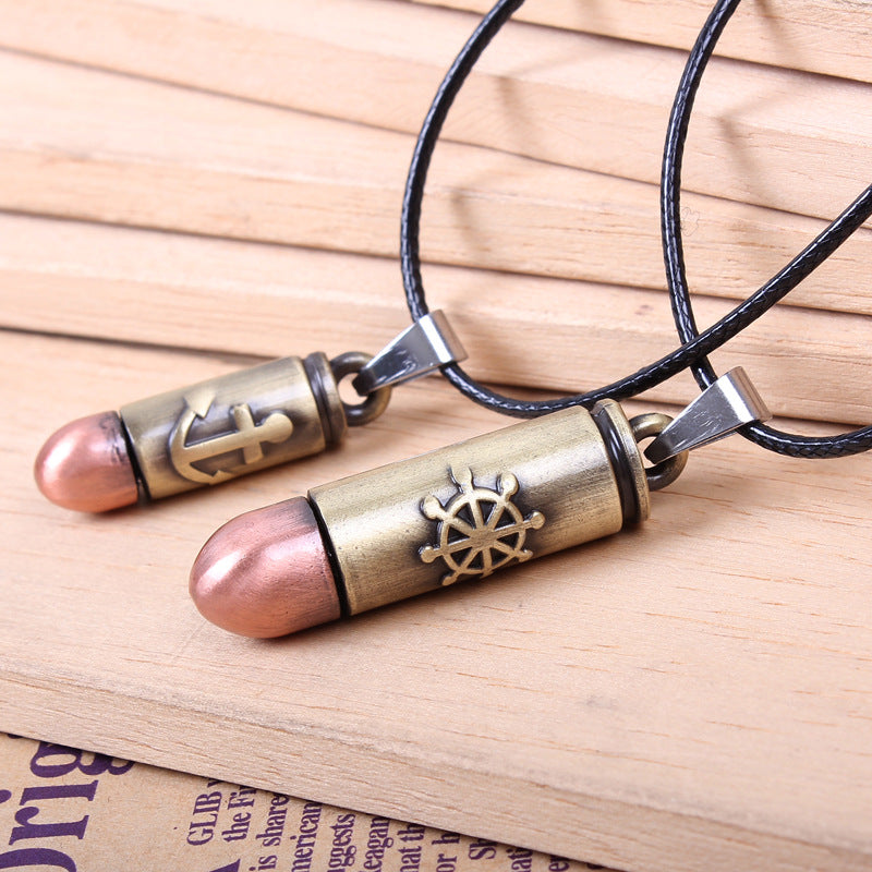 Navigation - guiding Totem Silver Couples' Rudder and Anchor Necklace | Emotional Bond Guardianship