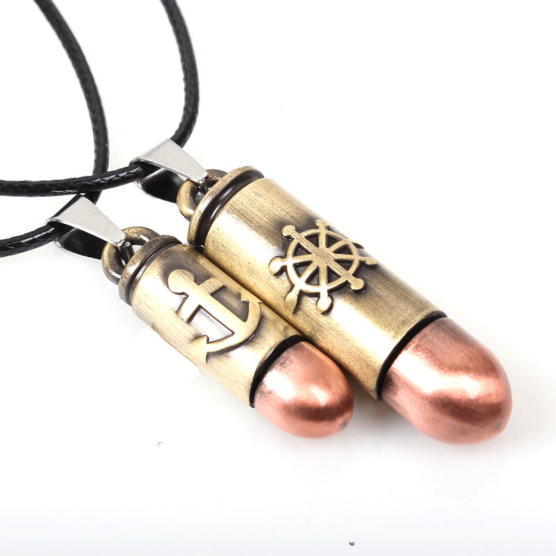 Navigation - guiding Totem Silver Couples' Rudder and Anchor Necklace | Emotional Bond Guardianship