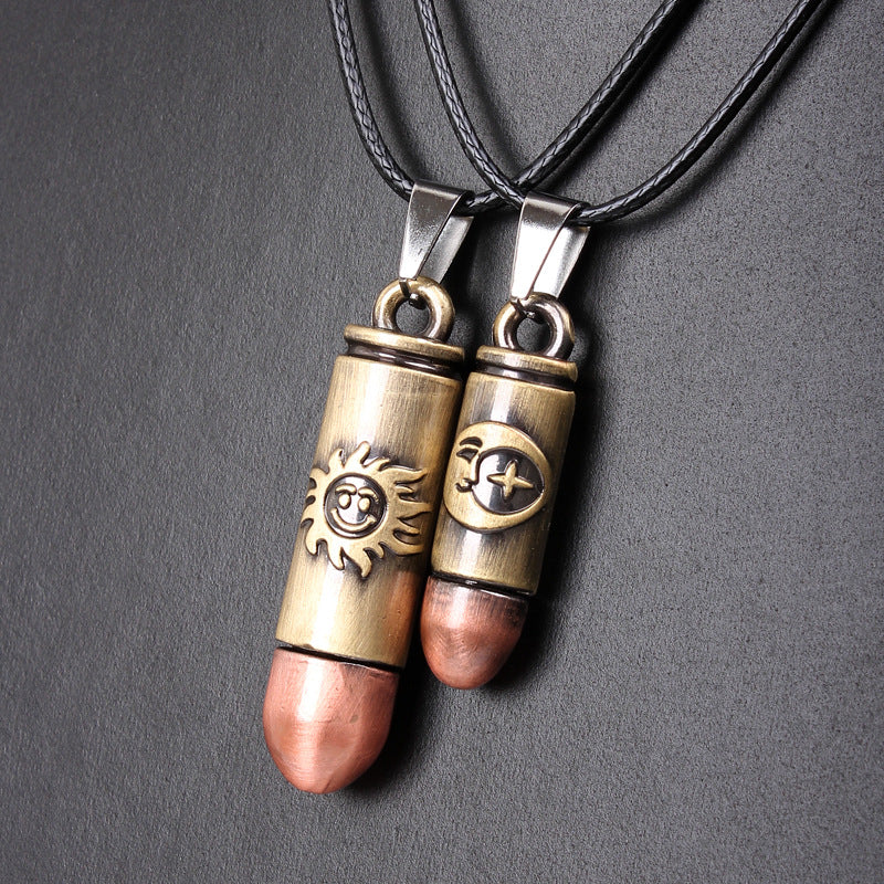 Spiritual Relief Sun - Moon Couple Sweater Necklace | Wax Rope Pendant | Love Protection