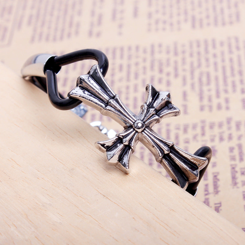 Personalized Simple Alloy Cross Punk Bracelet | Spirit Talisman | Self-Expression