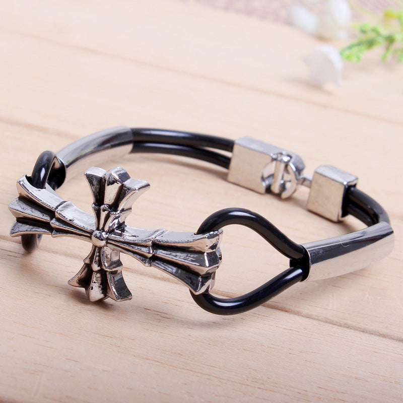 Personalized Simple Alloy Cross Punk Bracelet | Spirit Talisman | Self-Expression