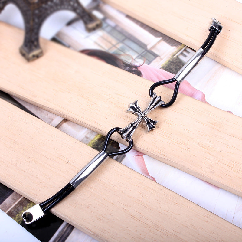 Personalized Simple Alloy Cross Punk Bracelet | Spirit Talisman | Self-Expression