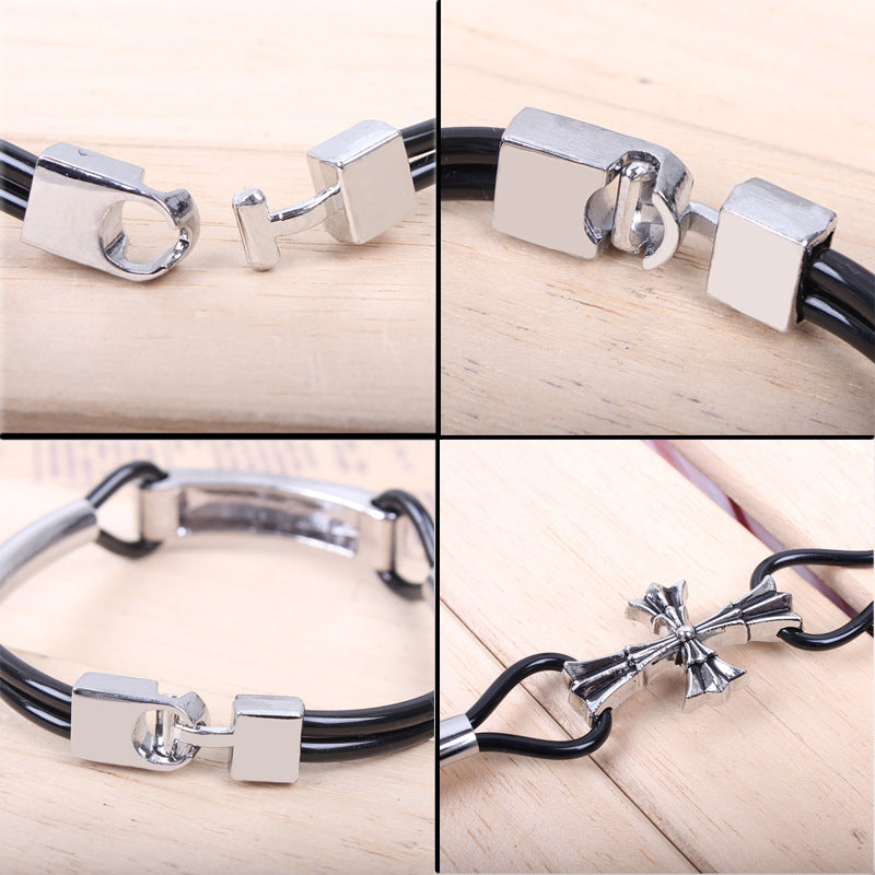 Personalized Simple Alloy Cross Punk Bracelet | Spirit Talisman | Self-Expression