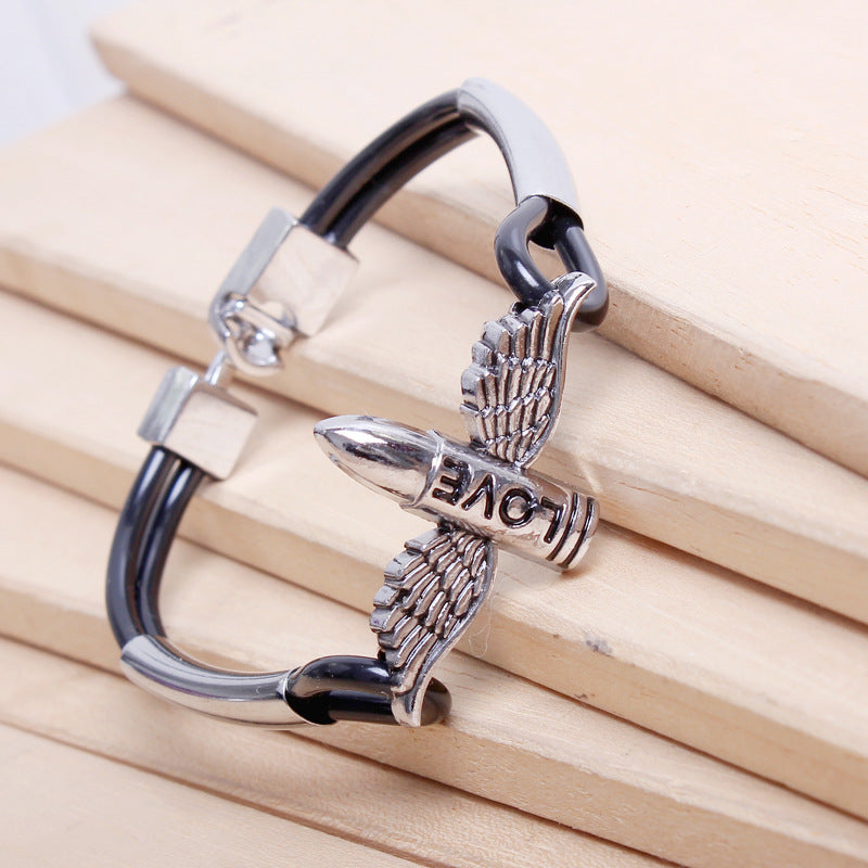 Exquisite Wings LOVE Double Tube Alloy Bracelet | Energy Guardian