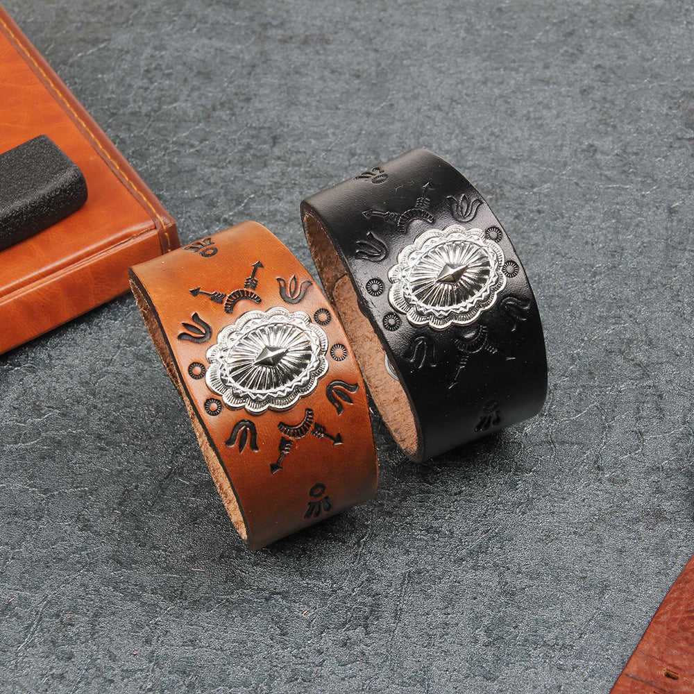 Punk Retro Wolf Totem Rindsleder Armband | Wahl der Individualität | Trendschutz