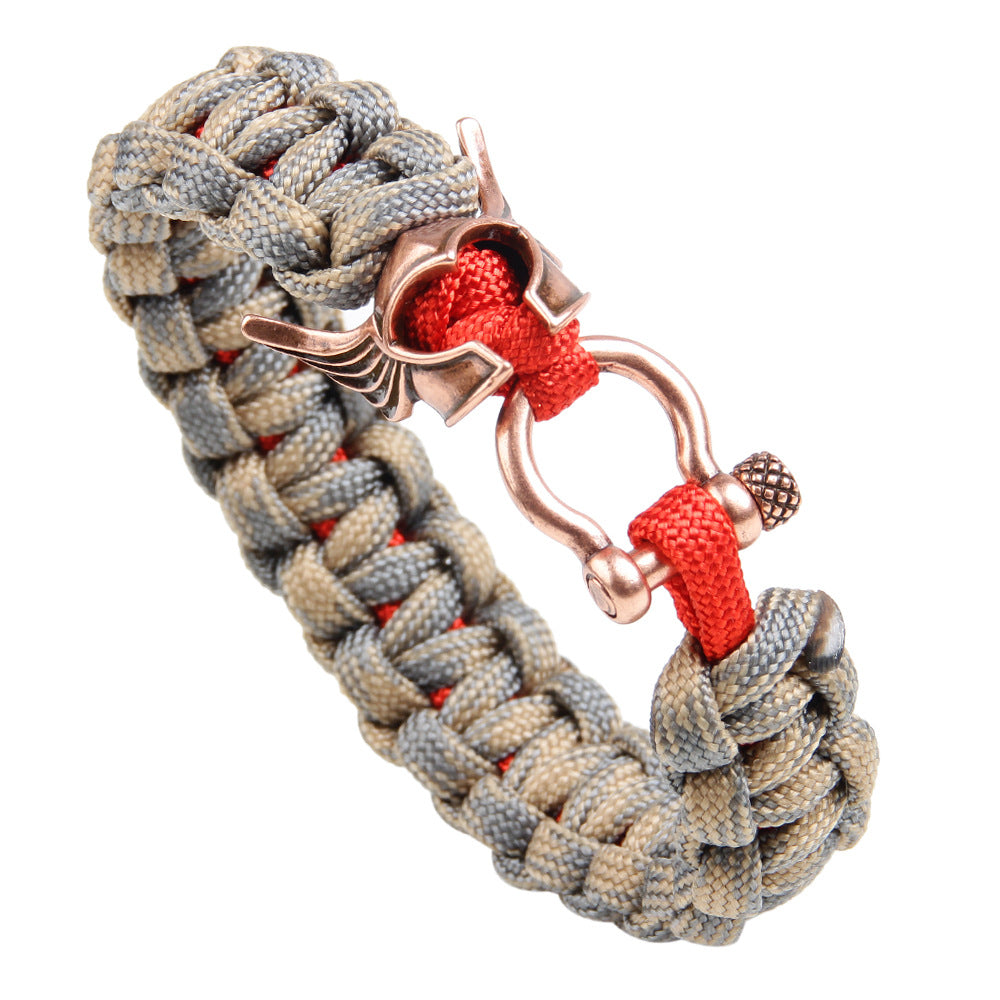 Nordic Warrior Blessing Kupfer - verziertes Paracord Herren Energie - Schutzarmband