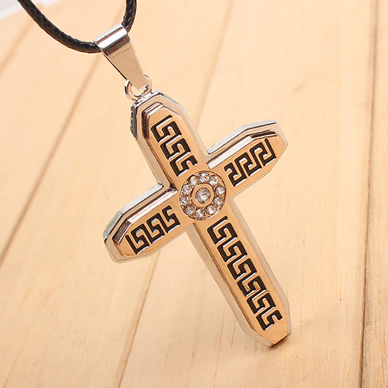 Medieval Vintage Cross Metal Diamond Necklace | Versatile Pendant | Spiritual Healing