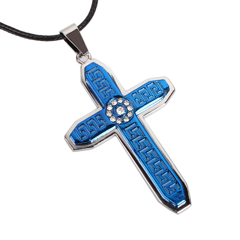 Medieval Vintage Cross Metal Diamond Necklace | Versatile Pendant | Spiritual Healing