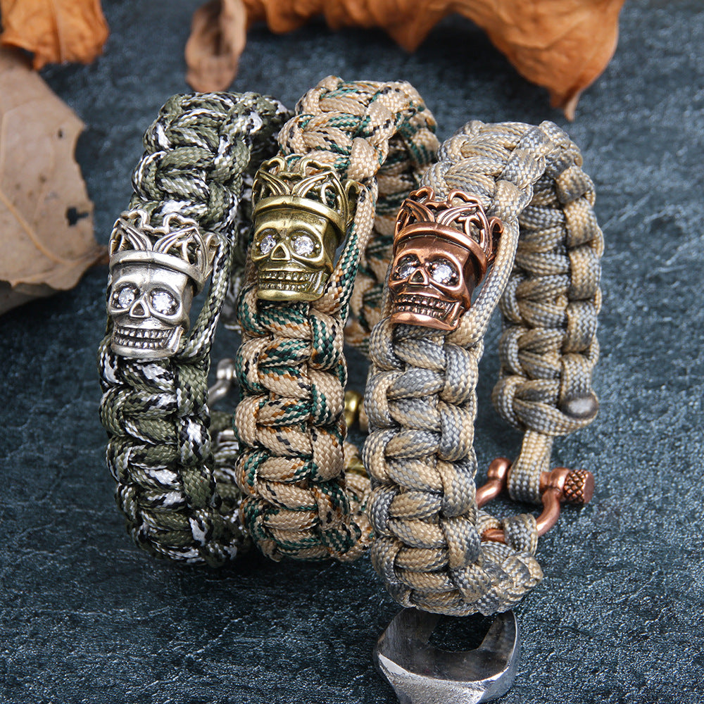 Paracord-Armband mit Kupfer-Intarsien-Zirkon für Wächtertotem | Unverzichtbar für Bergsteigen und Camping | Energieschutz 