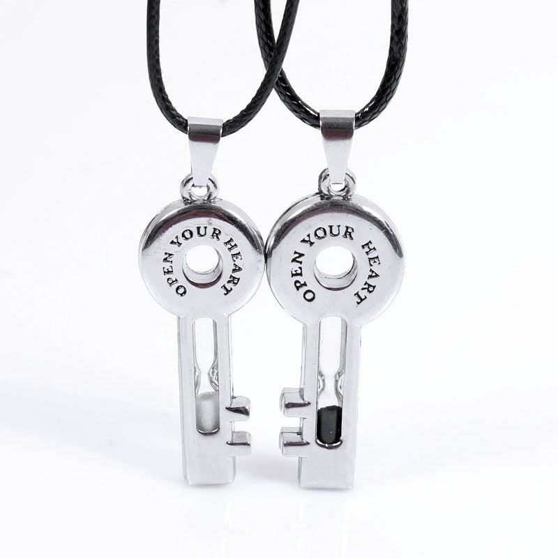 The Wheel of Fortune Hourglass Leather Couple Pendant Necklace | Spiritual Enlightenment | Unique Style