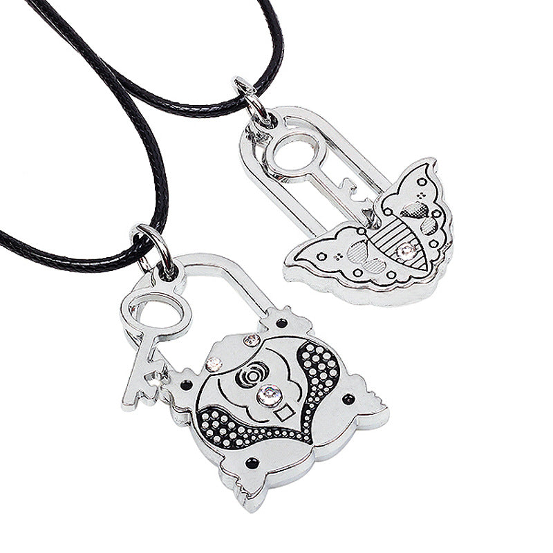 The Wheel of Fortune Hourglass Leather Couple Pendant Necklace | Spiritual Enlightenment | Unique Style