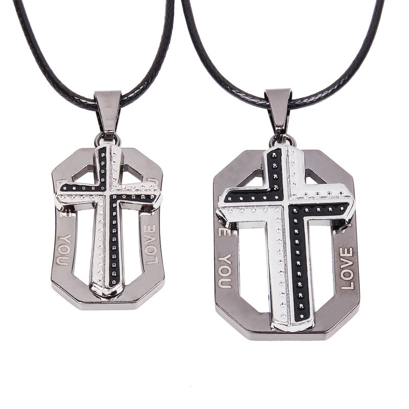 The Wheel of Fortune Hourglass Leather Couple Pendant Necklace | Spiritual Enlightenment | Unique Style