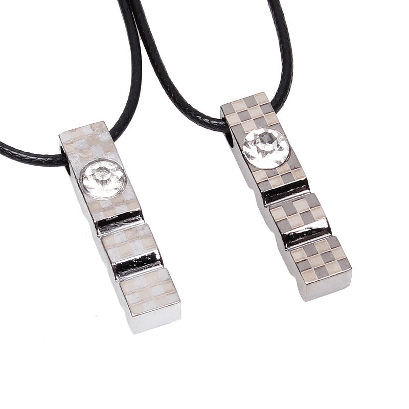 The Wheel of Fortune Hourglass Leather Couple Pendant Necklace | Spiritual Enlightenment | Unique Style