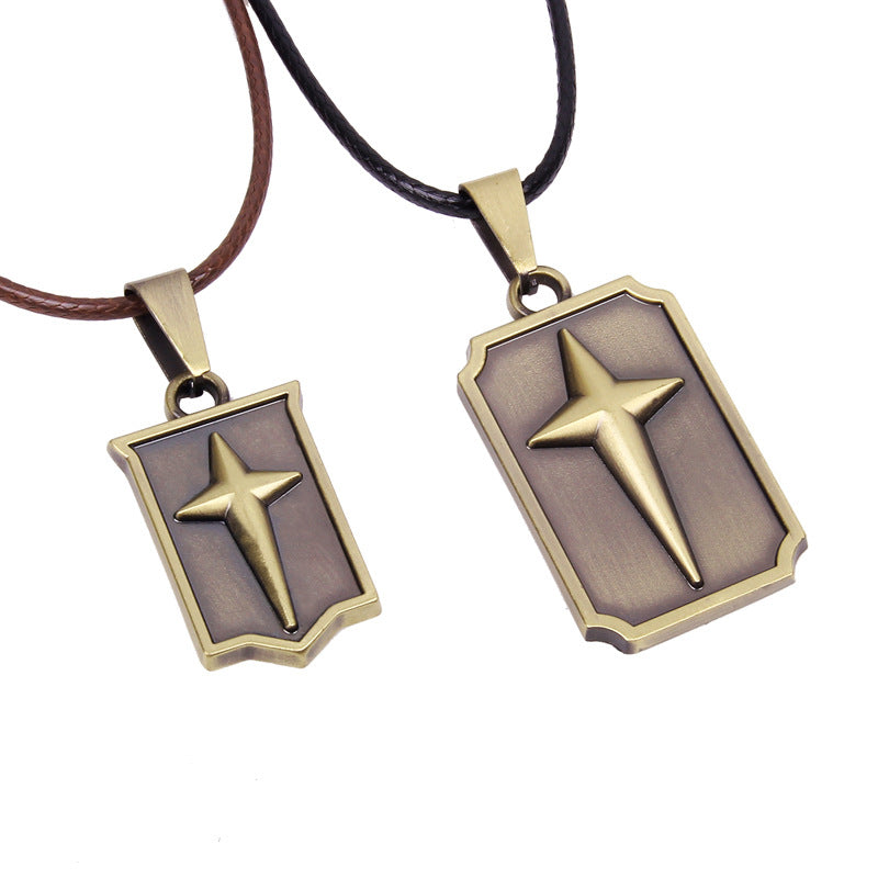 The Wheel of Fortune Hourglass Leather Couple Pendant Necklace | Spiritual Enlightenment | Unique Style
