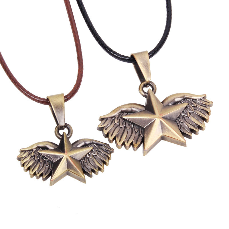 The Wheel of Fortune Hourglass Leather Couple Pendant Necklace | Spiritual Enlightenment | Unique Style