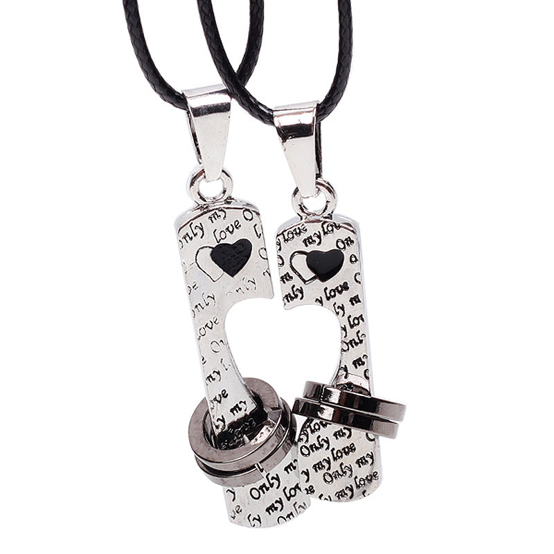 The Wheel of Fortune Hourglass Leather Couple Pendant Necklace | Spiritual Enlightenment | Unique Style