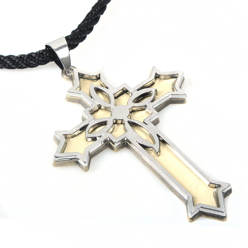 Vintage Cross Pendant | Energy Body Protection | Metal Necklace