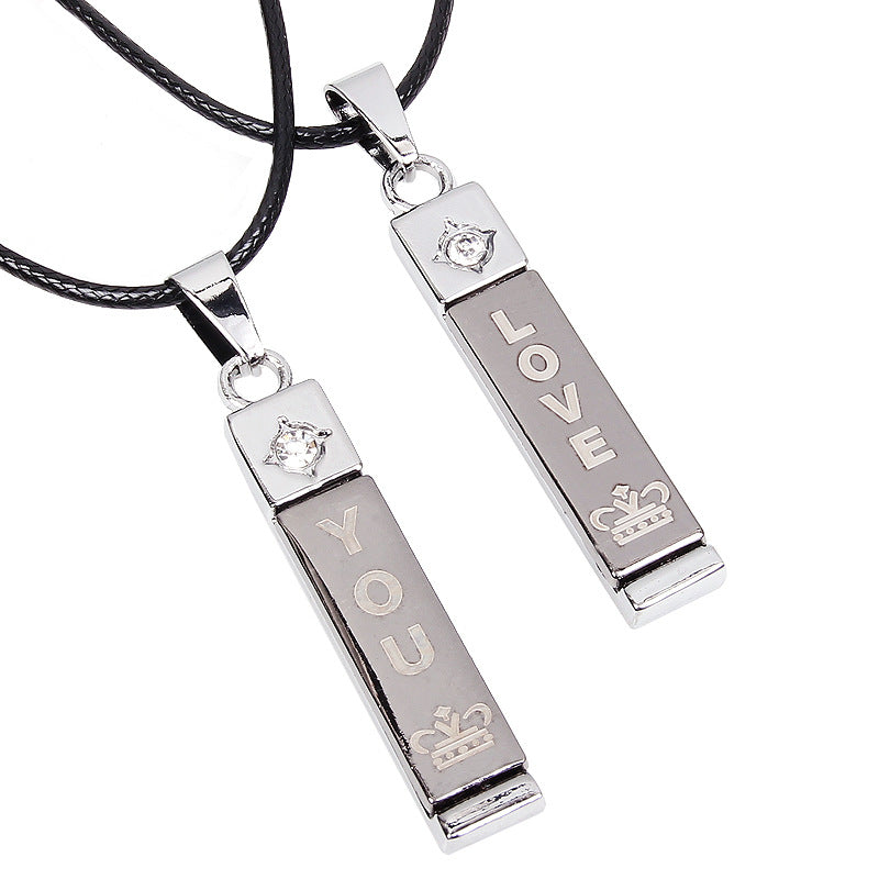 The Wheel of Fortune Hourglass Leather Couple Pendant Necklace | Spiritual Enlightenment | Unique Style
