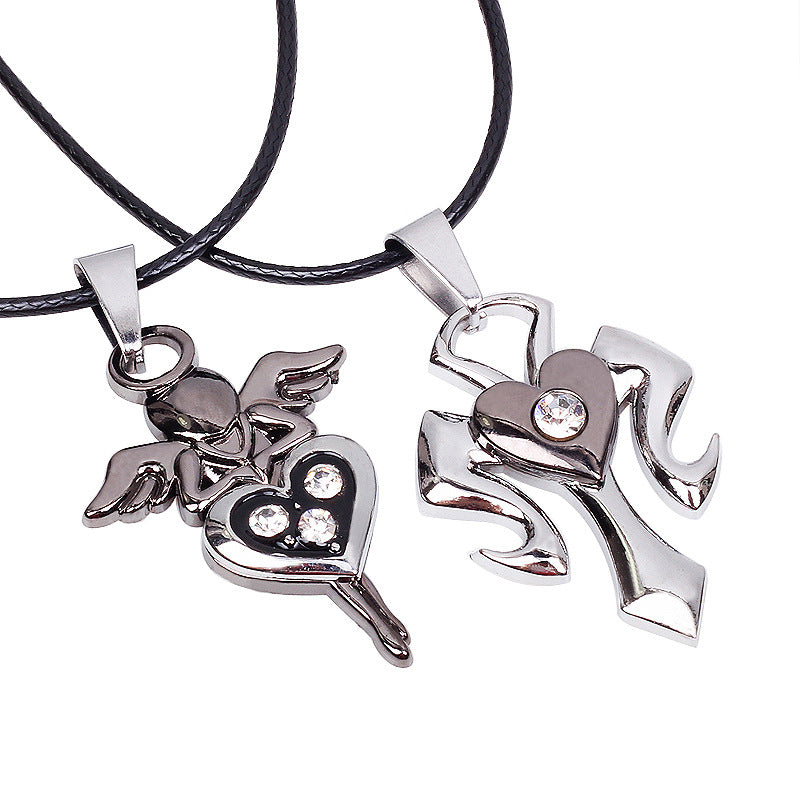 The Wheel of Fortune Hourglass Leather Couple Pendant Necklace | Spiritual Enlightenment | Unique Style