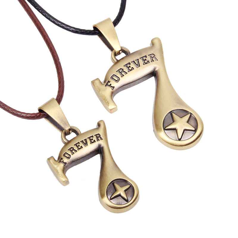 The Wheel of Fortune Hourglass Leather Couple Pendant Necklace | Spiritual Enlightenment | Unique Style