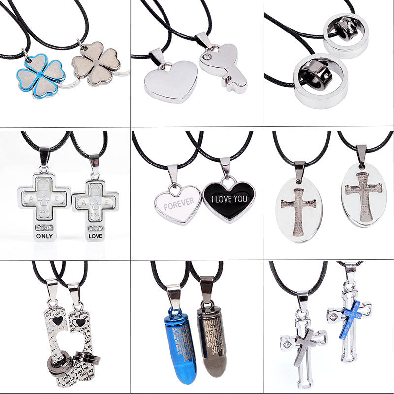 The Wheel of Fortune Hourglass Leather Couple Pendant Necklace | Spiritual Enlightenment | Unique Style