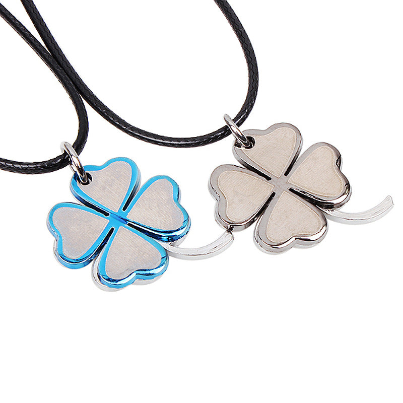 The Wheel of Fortune Hourglass Leather Couple Pendant Necklace | Spiritual Enlightenment | Unique Style